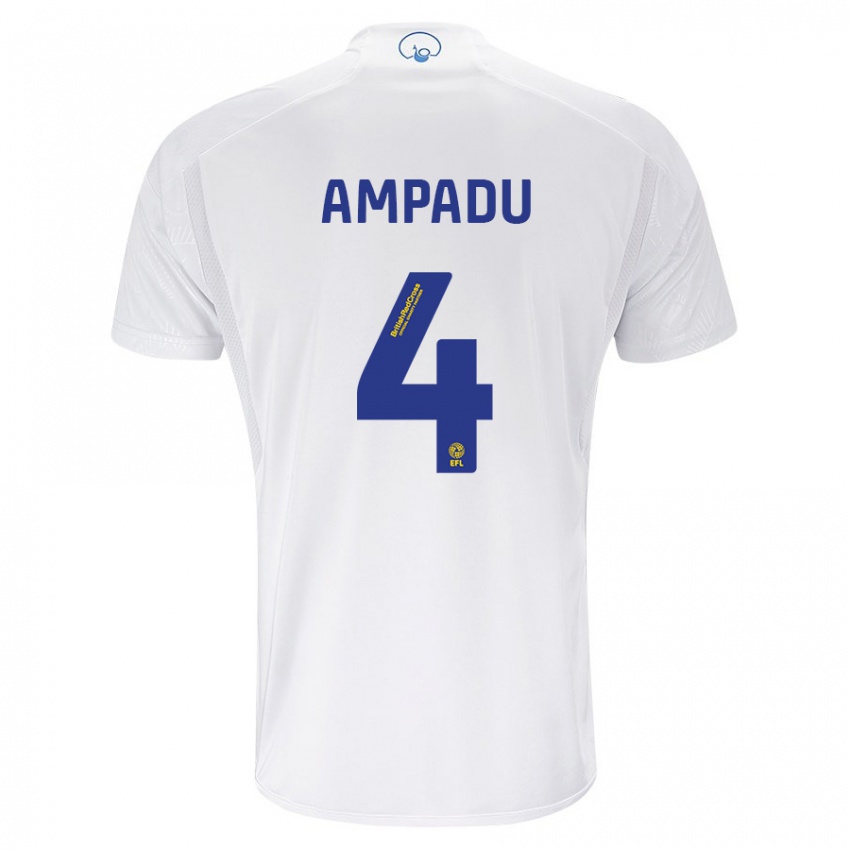 Enfant Maillot Ethan Ampadu #4 Blanc Tenues Domicile 2023/24 T-Shirt Belgique