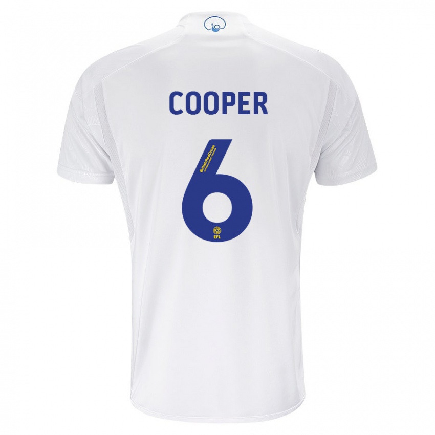 Enfant Maillot Liam Cooper #6 Blanc Tenues Domicile 2023/24 T-Shirt Belgique