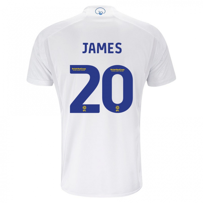 Enfant Maillot Daniel James #20 Blanc Tenues Domicile 2023/24 T-Shirt Belgique