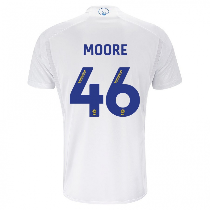 Enfant Maillot Kris Moore #46 Blanc Tenues Domicile 2023/24 T-Shirt Belgique