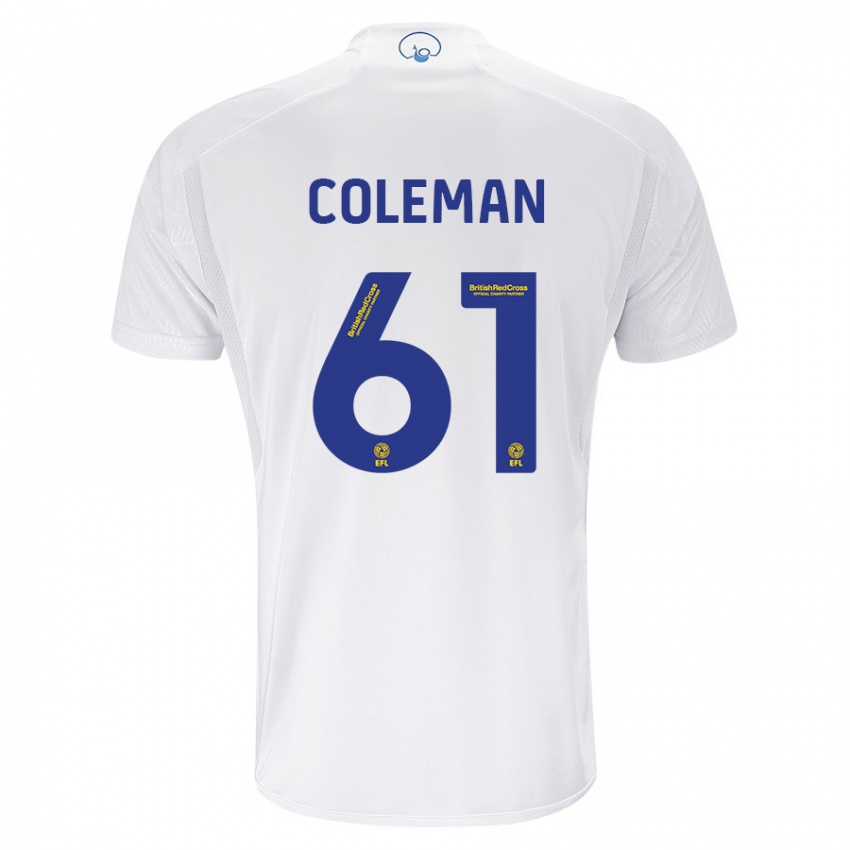 Enfant Maillot Cian Coleman #61 Blanc Tenues Domicile 2023/24 T-Shirt Belgique