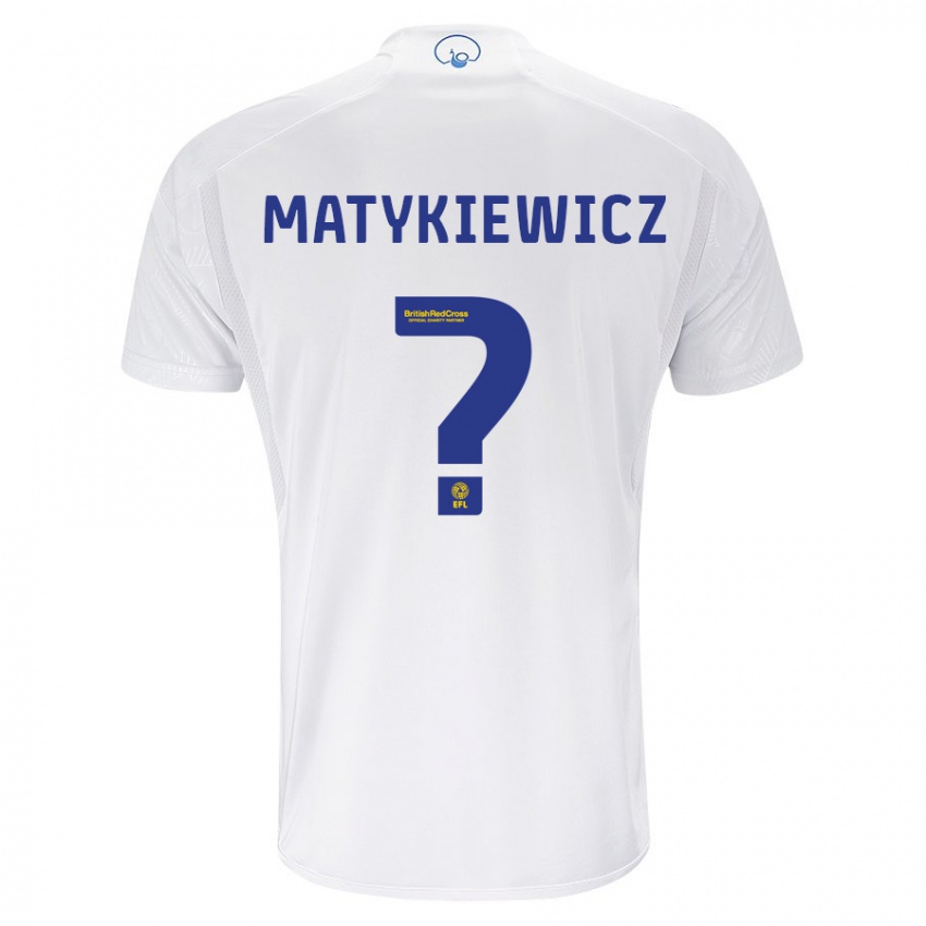 Enfant Maillot Luke Matykiewicz #0 Blanc Tenues Domicile 2023/24 T-Shirt Belgique