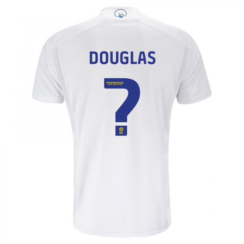 Enfant Maillot Connor Douglas #0 Blanc Tenues Domicile 2023/24 T-Shirt Belgique