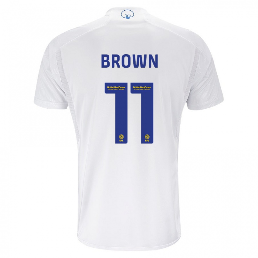 Enfant Maillot Abbie Brown #11 Blanc Tenues Domicile 2023/24 T-Shirt Belgique