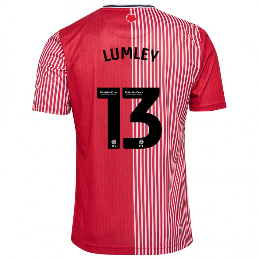 Enfant Maillot Joe Lumley #13 Rouge Tenues Domicile 2023/24 T-Shirt Belgique