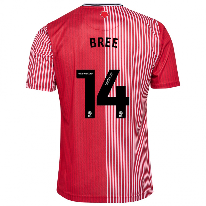 Enfant Maillot James Bree #14 Rouge Tenues Domicile 2023/24 T-Shirt Belgique