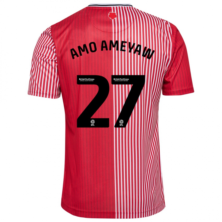 Enfant Maillot Samuel Amo-Ameyaw #27 Rouge Tenues Domicile 2023/24 T-Shirt Belgique