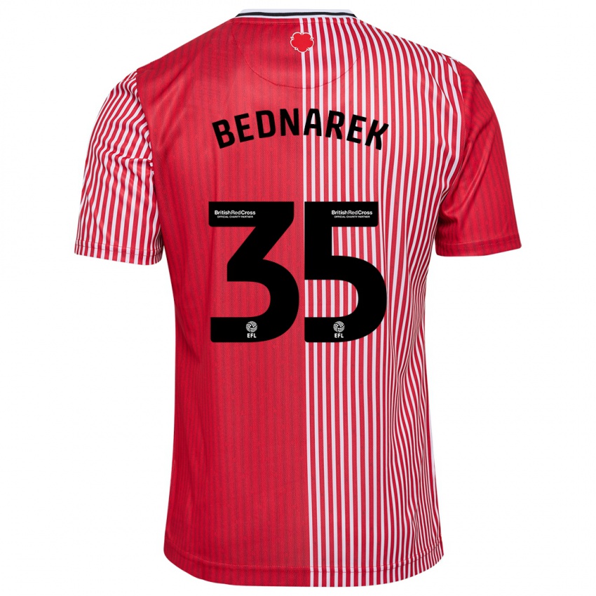 Kinderen Jan Bednarek #35 Rood Thuisshirt Thuistenue 2023/24 T-Shirt België