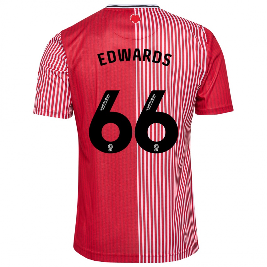 Enfant Maillot Diamond Edwards #66 Rouge Tenues Domicile 2023/24 T-Shirt Belgique