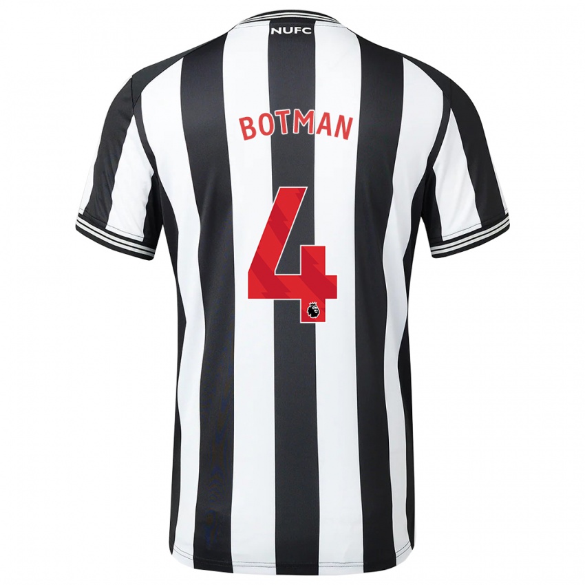 Kinder Sven Botman #4 Schwarz-Weiss Heimtrikot Trikot 2023/24 T-Shirt Belgien