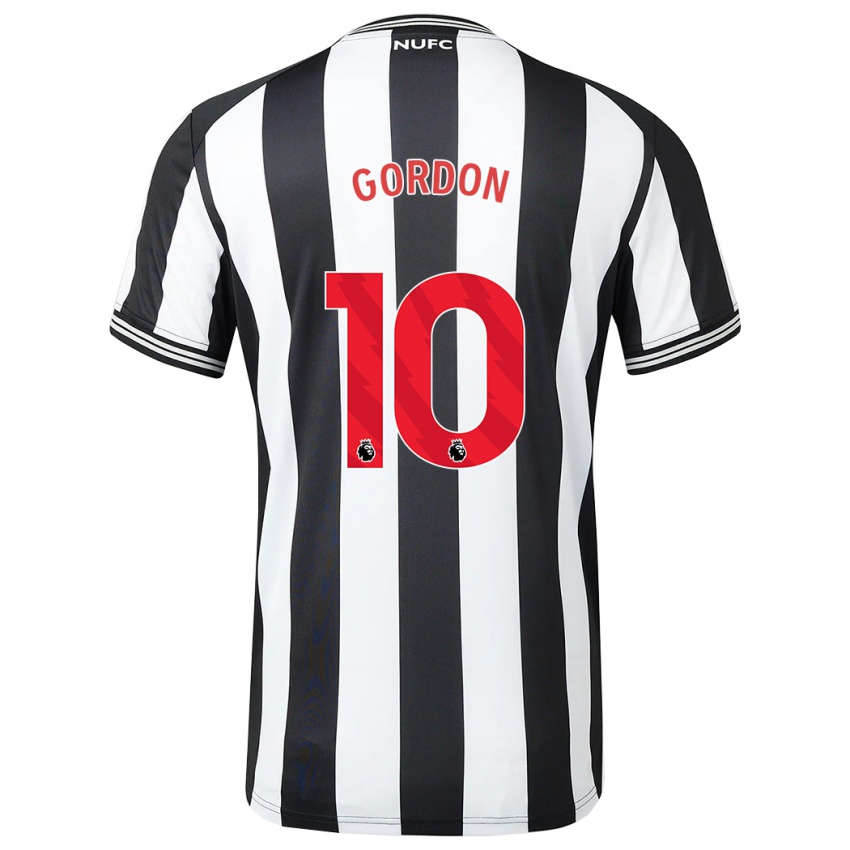 Kinder Anthony Gordon #10 Schwarz-Weiss Heimtrikot Trikot 2023/24 T-Shirt Belgien