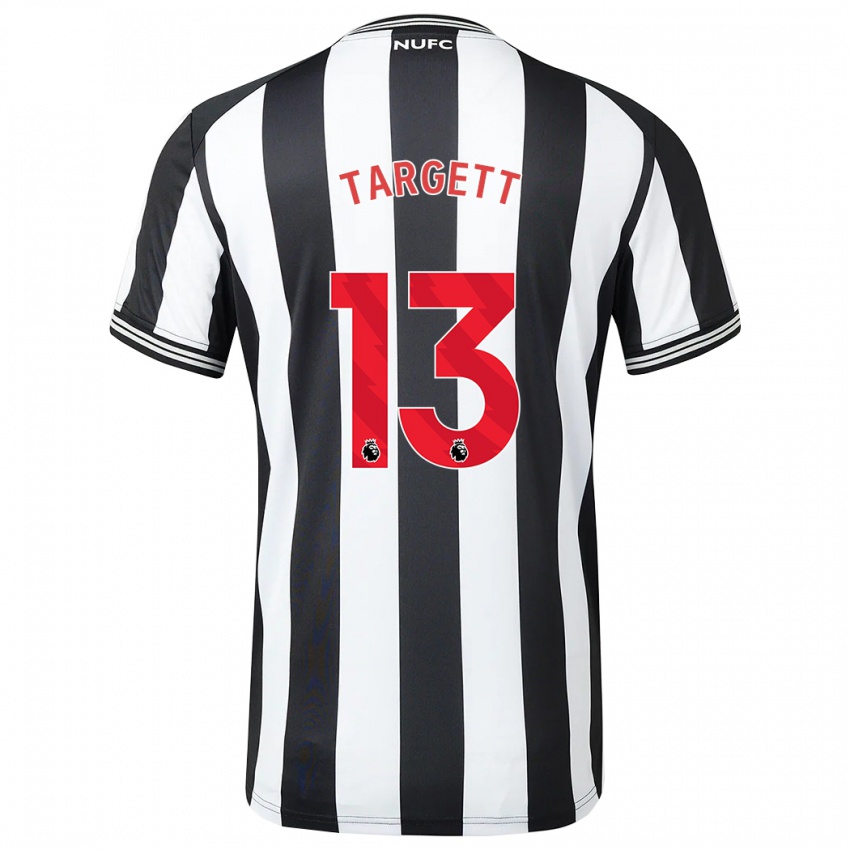 Enfant Maillot Matt Targett #13 Noir Blanc Tenues Domicile 2023/24 T-Shirt Belgique