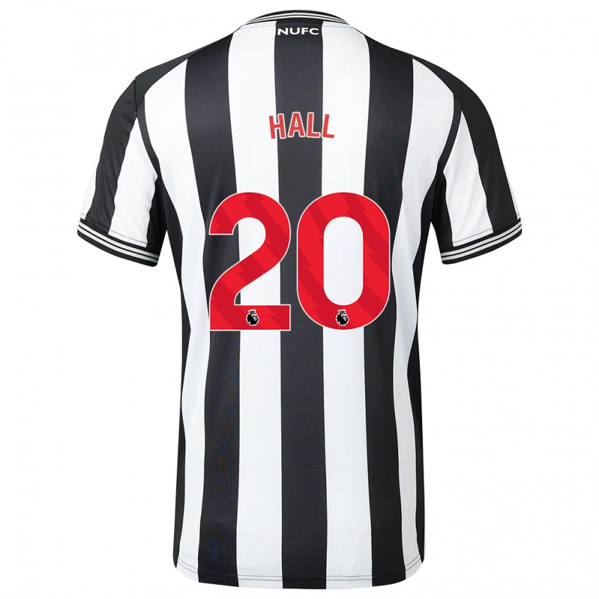 Enfant Maillot Lewis Hall #20 Noir Blanc Tenues Domicile 2023/24 T-Shirt Belgique