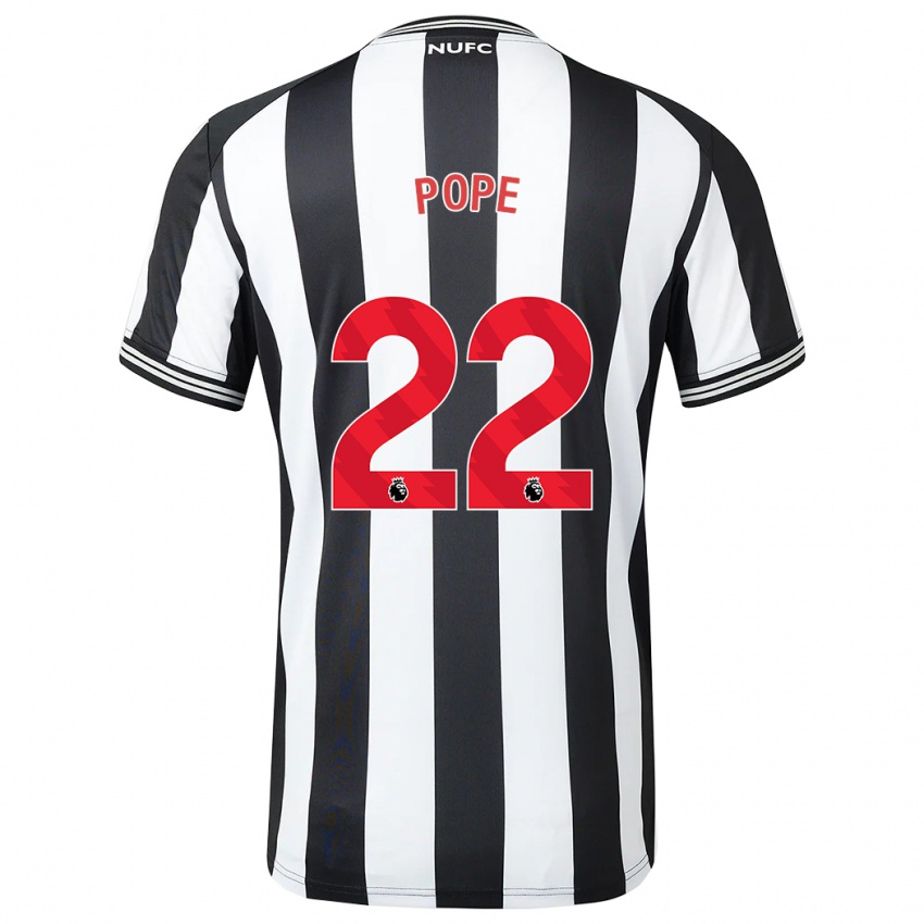 Enfant Maillot Nick Pope #22 Noir Blanc Tenues Domicile 2023/24 T-Shirt Belgique