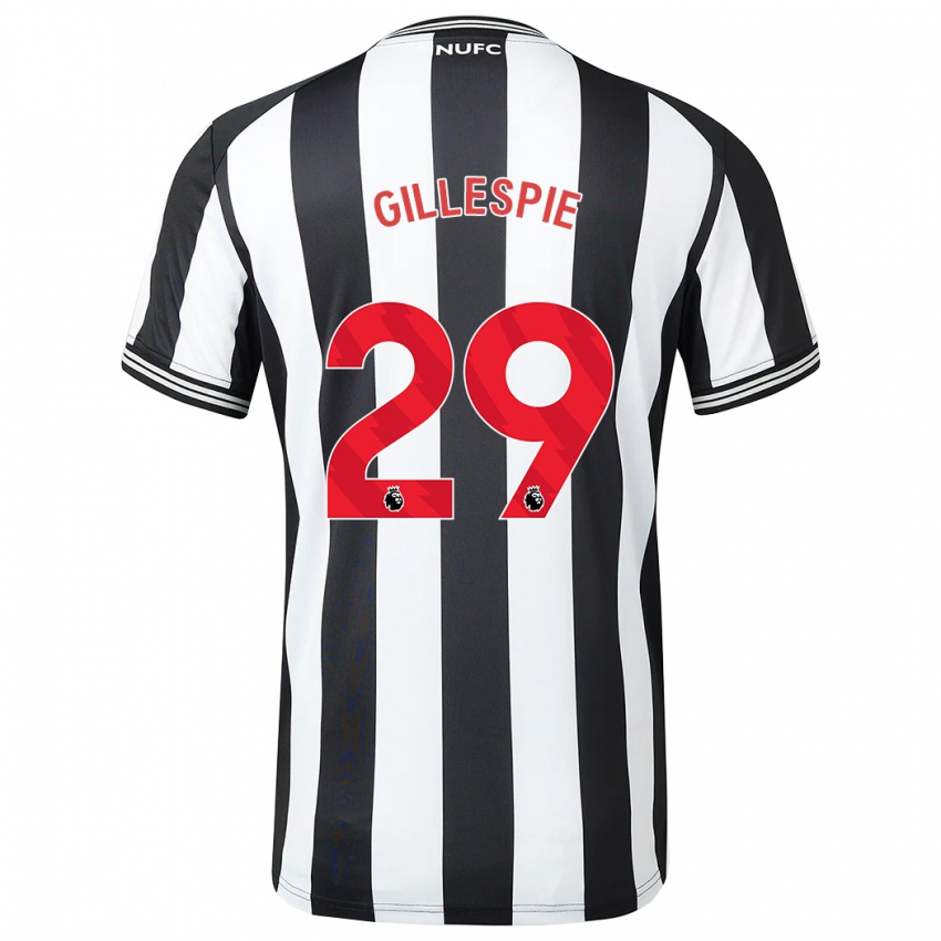 Enfant Maillot Mark Gillespie #29 Noir Blanc Tenues Domicile 2023/24 T-Shirt Belgique