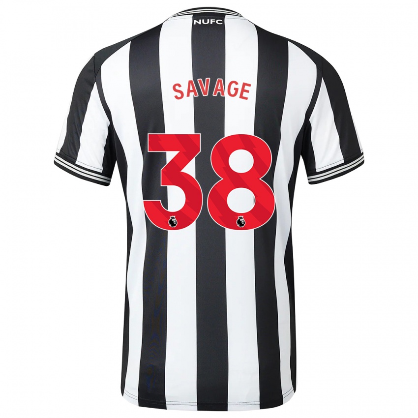 Enfant Maillot Remi Savage #38 Noir Blanc Tenues Domicile 2023/24 T-Shirt Belgique