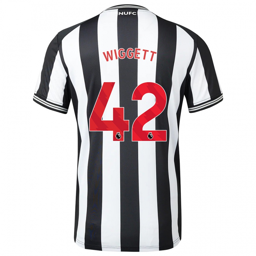 Enfant Maillot Charlie Wiggett #42 Noir Blanc Tenues Domicile 2023/24 T-Shirt Belgique