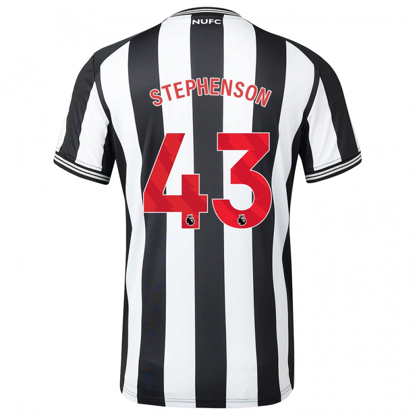 Enfant Maillot Dylan Stephenson #43 Noir Blanc Tenues Domicile 2023/24 T-Shirt Belgique
