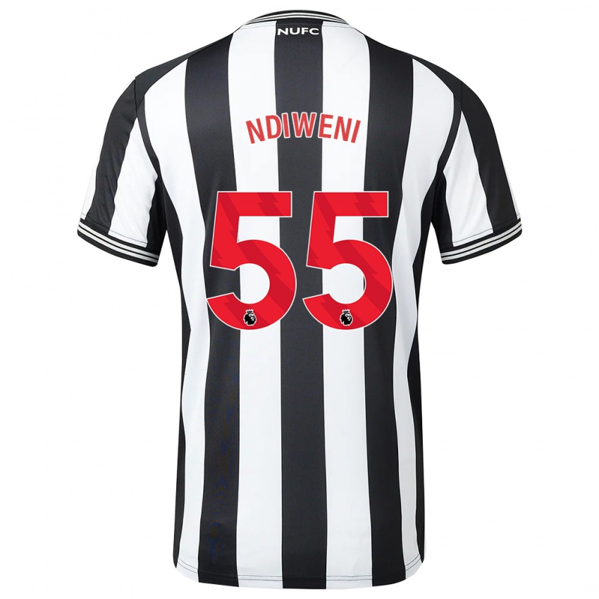 Kinder Michael Ndiweni #55 Schwarz-Weiss Heimtrikot Trikot 2023/24 T-Shirt Belgien