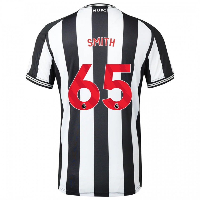 Enfant Maillot Jude Smith #65 Noir Blanc Tenues Domicile 2023/24 T-Shirt Belgique