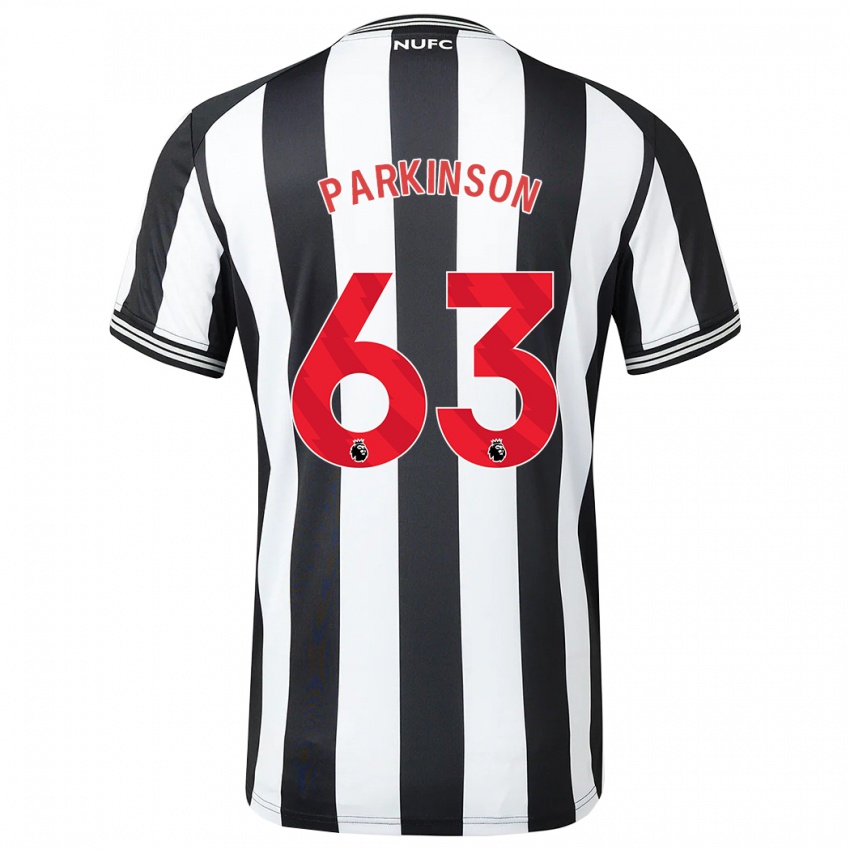 Enfant Maillot Ben Parkinson #63 Noir Blanc Tenues Domicile 2023/24 T-Shirt Belgique