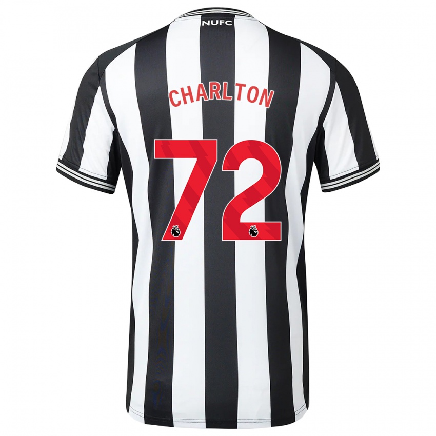 Enfant Maillot Dylan Charlton #72 Noir Blanc Tenues Domicile 2023/24 T-Shirt Belgique