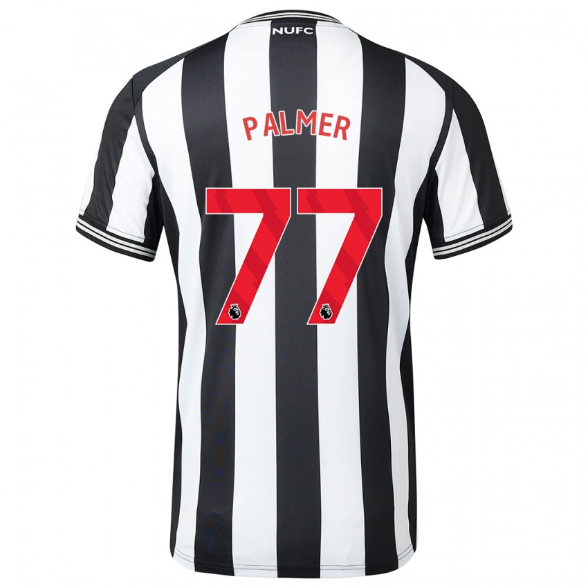 Enfant Maillot Darren Palmer #77 Noir Blanc Tenues Domicile 2023/24 T-Shirt Belgique