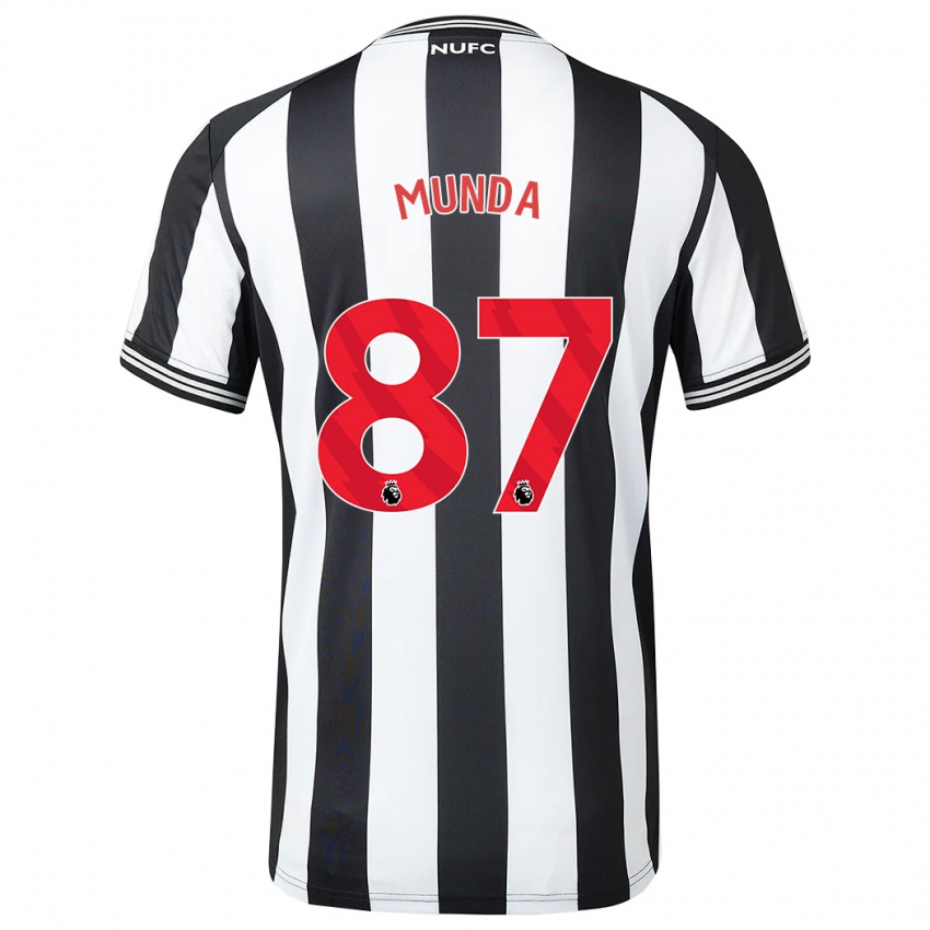 Enfant Maillot Anthony Munda #87 Noir Blanc Tenues Domicile 2023/24 T-Shirt Belgique