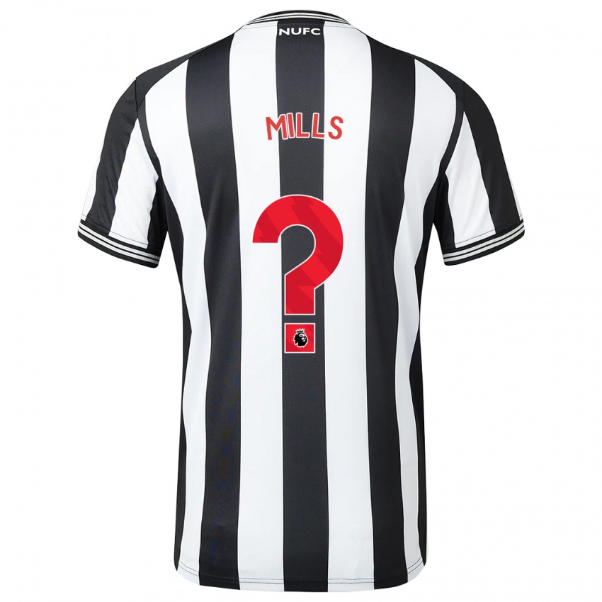 Kinder Michael Mills #0 Schwarz-Weiss Heimtrikot Trikot 2023/24 T-Shirt Belgien