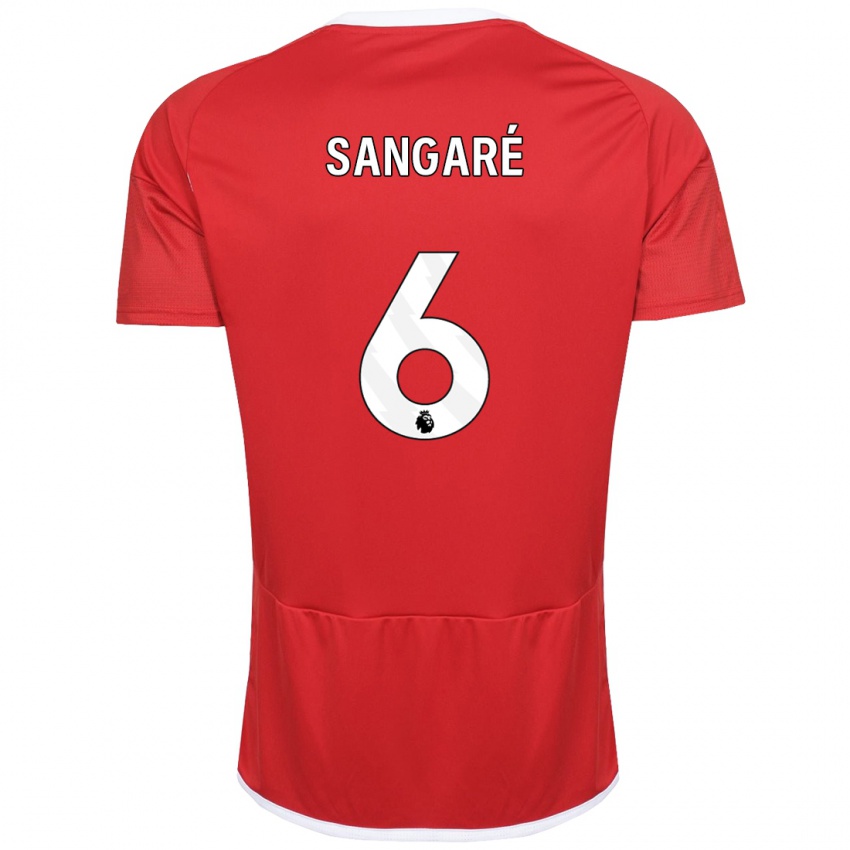 Enfant Maillot Ibrahim Sangare #6 Rouge Tenues Domicile 2023/24 T-Shirt Belgique