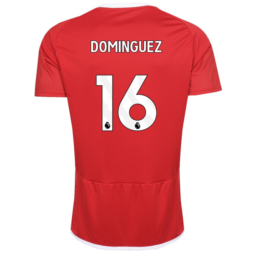 Enfant Maillot Nicolás Domínguez #16 Rouge Tenues Domicile 2023/24 T-Shirt Belgique