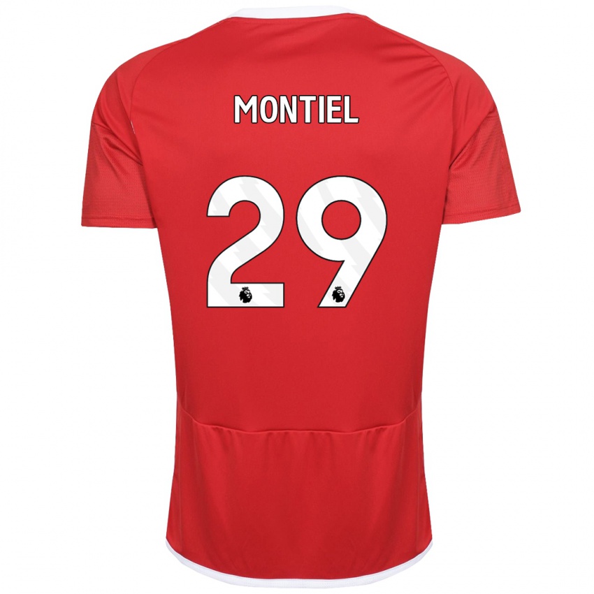 Enfant Maillot Gonzalo Montiel #29 Rouge Tenues Domicile 2023/24 T-Shirt Belgique