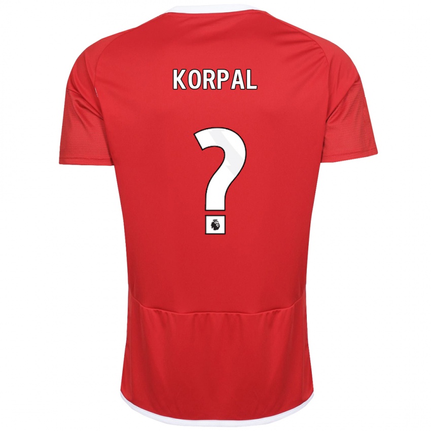 Enfant Maillot Aaron Korpal #0 Rouge Tenues Domicile 2023/24 T-Shirt Belgique