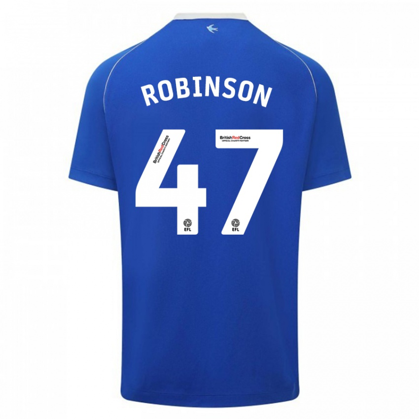 Enfant Maillot Callum Robinson #47 Bleu Tenues Domicile 2023/24 T-Shirt Belgique