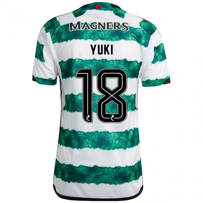 Kinder Yuki Kobayashi #18 Grün Heimtrikot Trikot 2023/24 T-Shirt Belgien