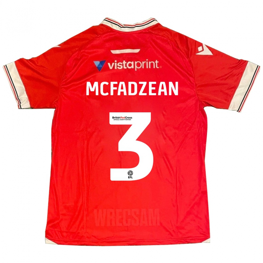 Kinder Callum Mcfadzean #3 Rot Heimtrikot Trikot 2023/24 T-Shirt Belgien