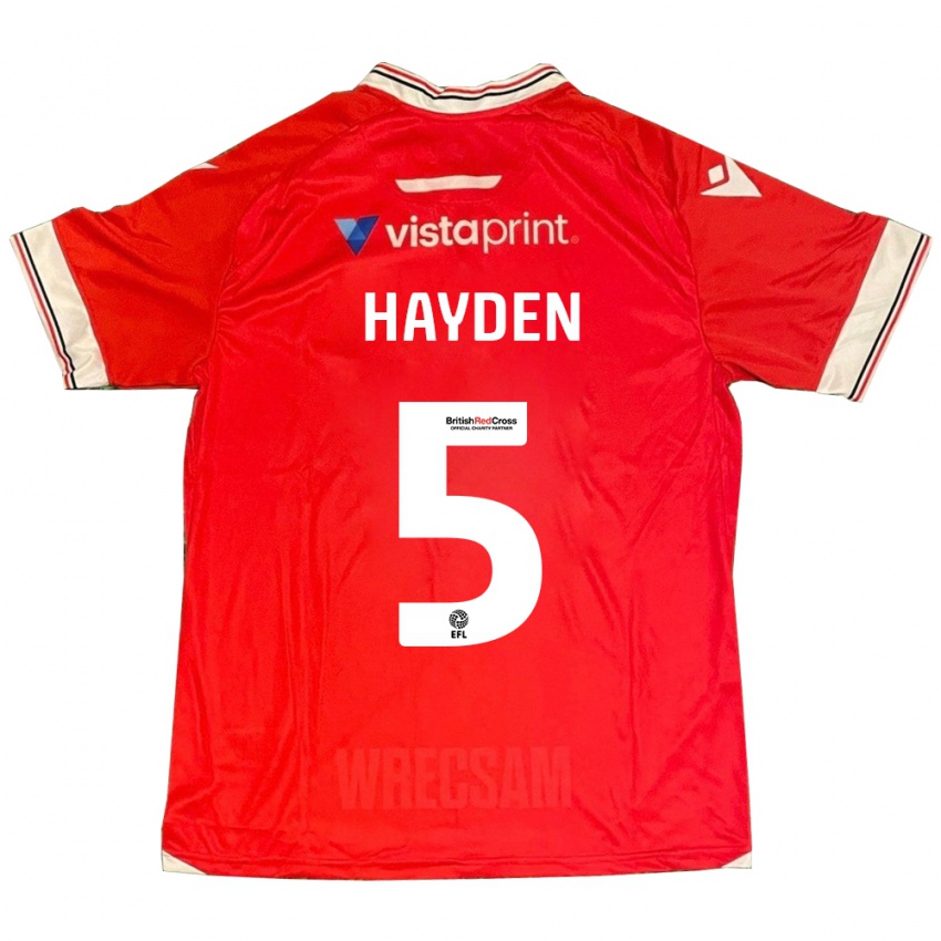 Kinder Aaron Hayden #5 Rot Heimtrikot Trikot 2023/24 T-Shirt Belgien