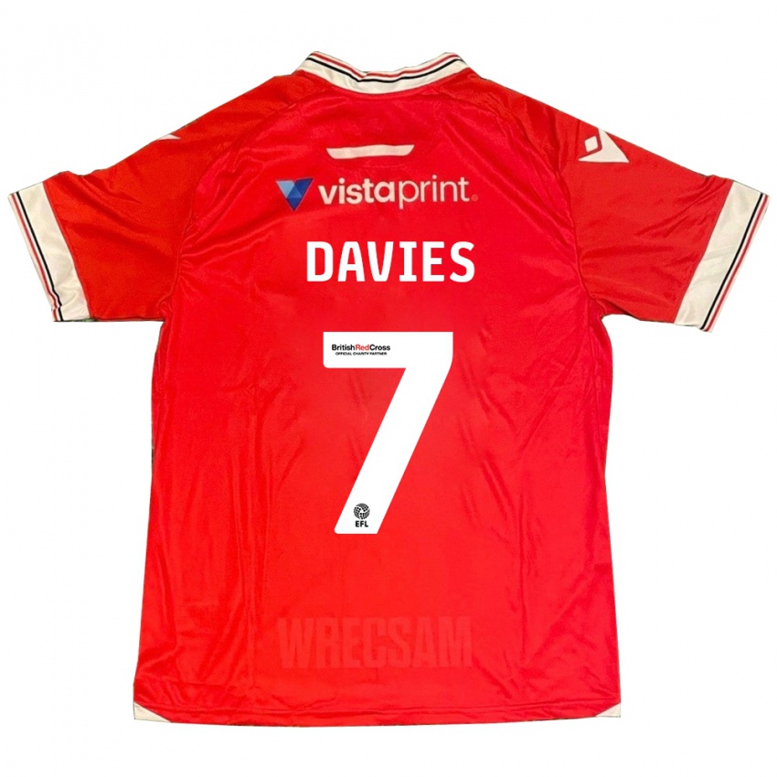 Kinder Jordan Davies #7 Rot Heimtrikot Trikot 2023/24 T-Shirt Belgien