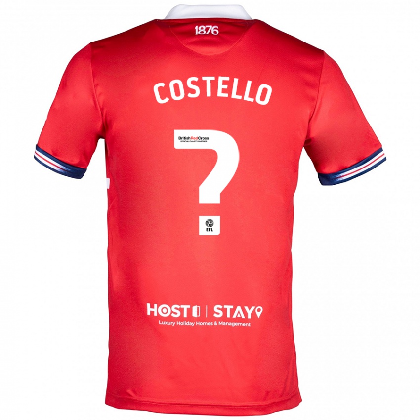Kinderen Jd Costello #0 Rood Thuisshirt Thuistenue 2023/24 T-Shirt België