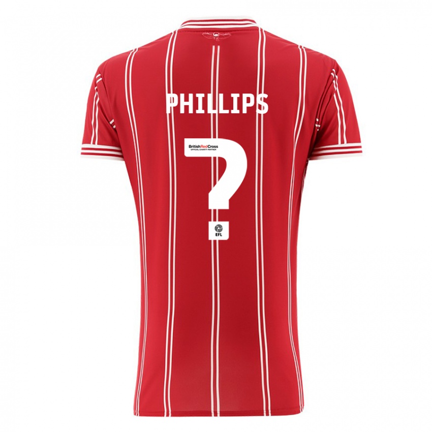 Kinderen Billy Phillips #0 Rood Thuisshirt Thuistenue 2023/24 T-Shirt België