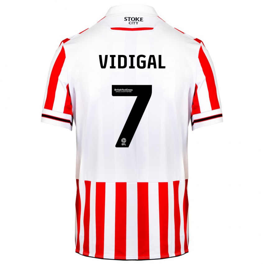 Kinderen André Vidigal #7 Rood Wit Thuisshirt Thuistenue 2023/24 T-Shirt België