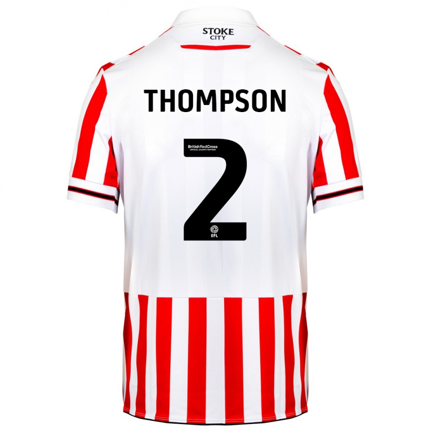 Kinderen Sophie Thompson #2 Rood Wit Thuisshirt Thuistenue 2023/24 T-Shirt België