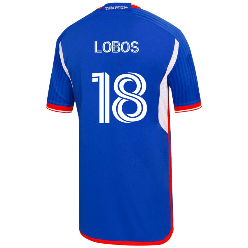 Kinderen Franco Lobos #18 Blauw Thuisshirt Thuistenue 2023/24 T-Shirt België
