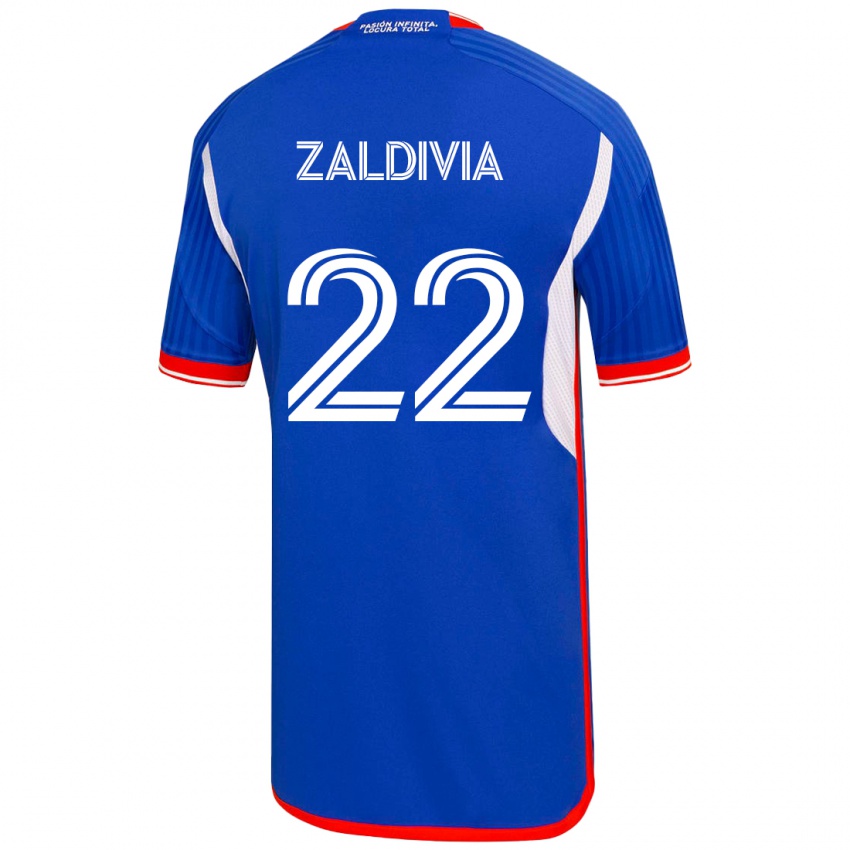Kinderen Matías Zaldivia #22 Blauw Thuisshirt Thuistenue 2023/24 T-Shirt België