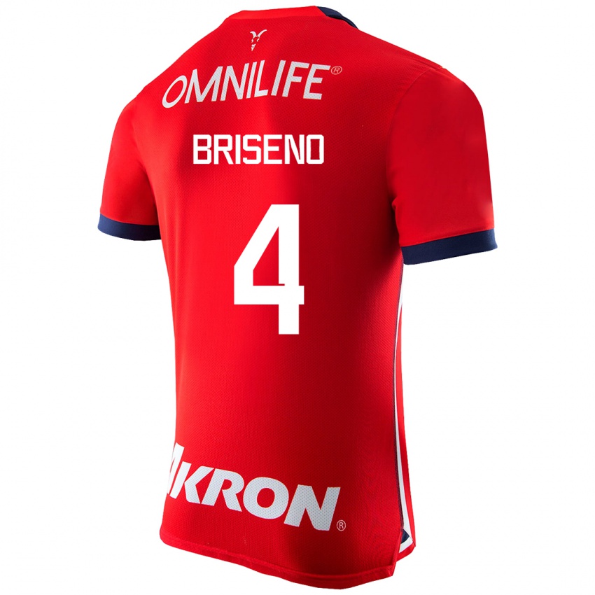 Kinder Antonio Briseño #4 Rot Heimtrikot Trikot 2023/24 T-Shirt Belgien