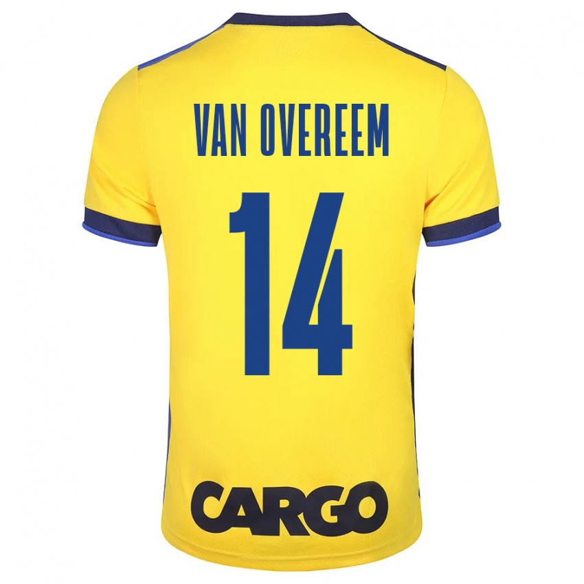 Kinder Joris Van Overeem #14 Gelb Heimtrikot Trikot 2023/24 T-Shirt Belgien
