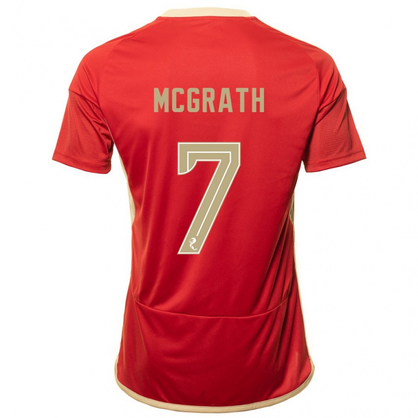 Kinder Jamie Mcgrath #7 Rot Heimtrikot Trikot 2023/24 T-Shirt Belgien