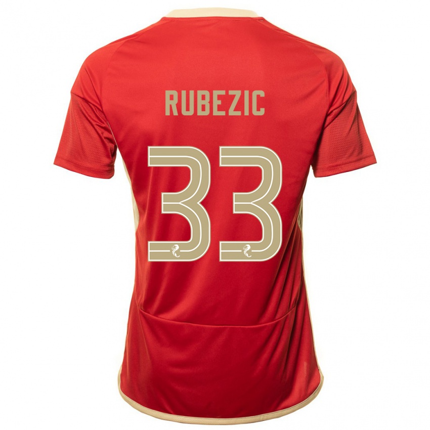 Kinderen Slobodan Rubezic #33 Rood Thuisshirt Thuistenue 2023/24 T-Shirt België