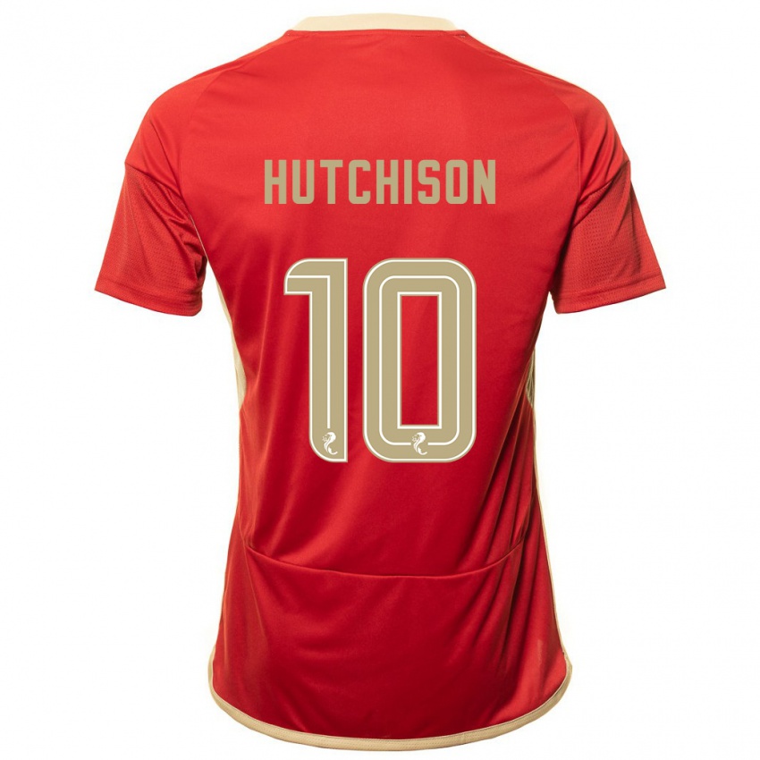 Kinderen Bayley Hutchison #10 Rood Thuisshirt Thuistenue 2023/24 T-Shirt België
