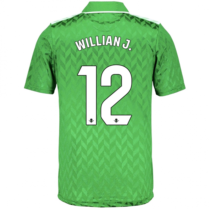 Kinder Willian José #12 Grün Auswärtstrikot Trikot 2023/24 T-Shirt Belgien